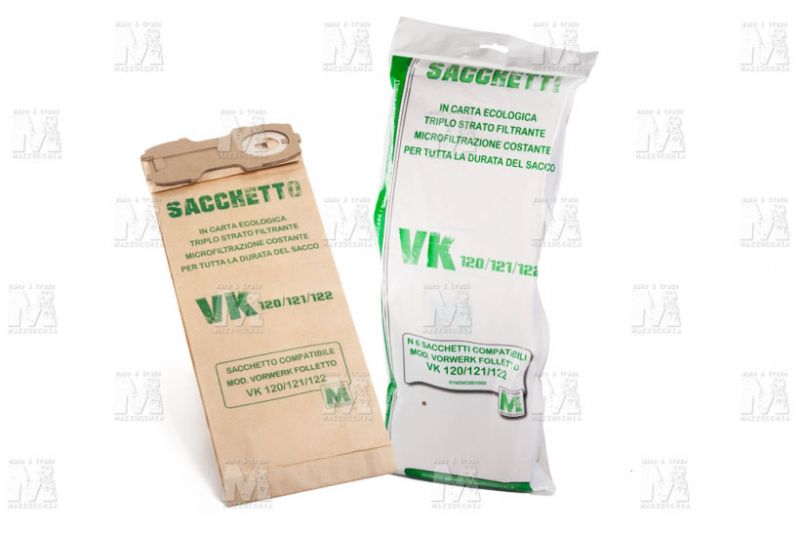 MG - SACCHETTI VK120/1/2 6PZ CARTA  - PAPER DUST BAGS VK120/1/2  6PCS