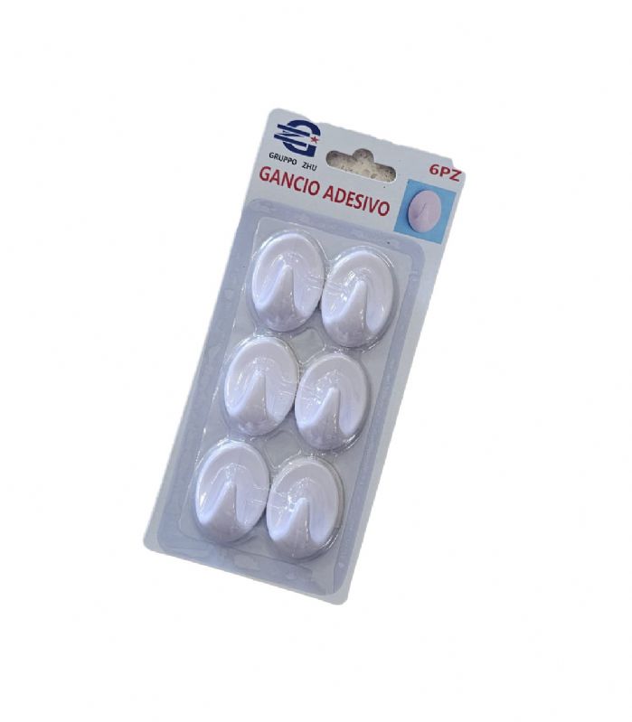 Set 6pz Gancio Adesivo