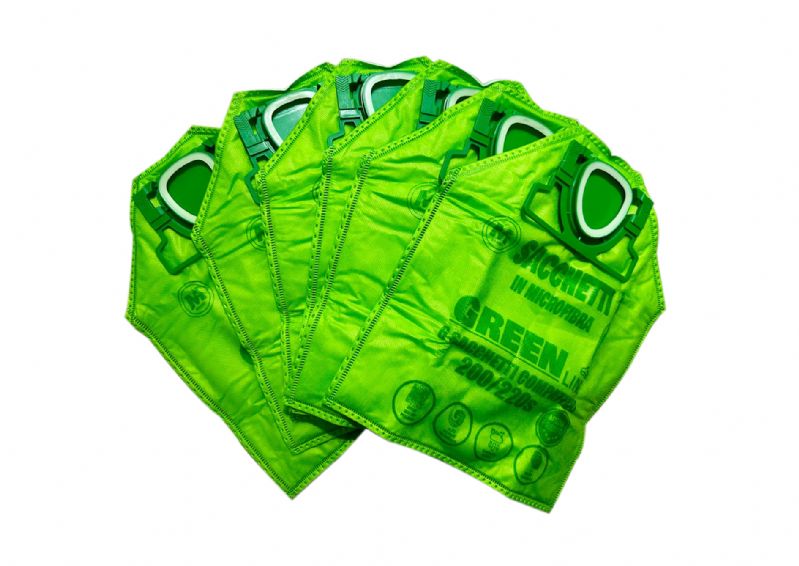 MG - SACCHETTI VK200/220 6PZ MICROFIBRA VERDI LUX 6 STRATI